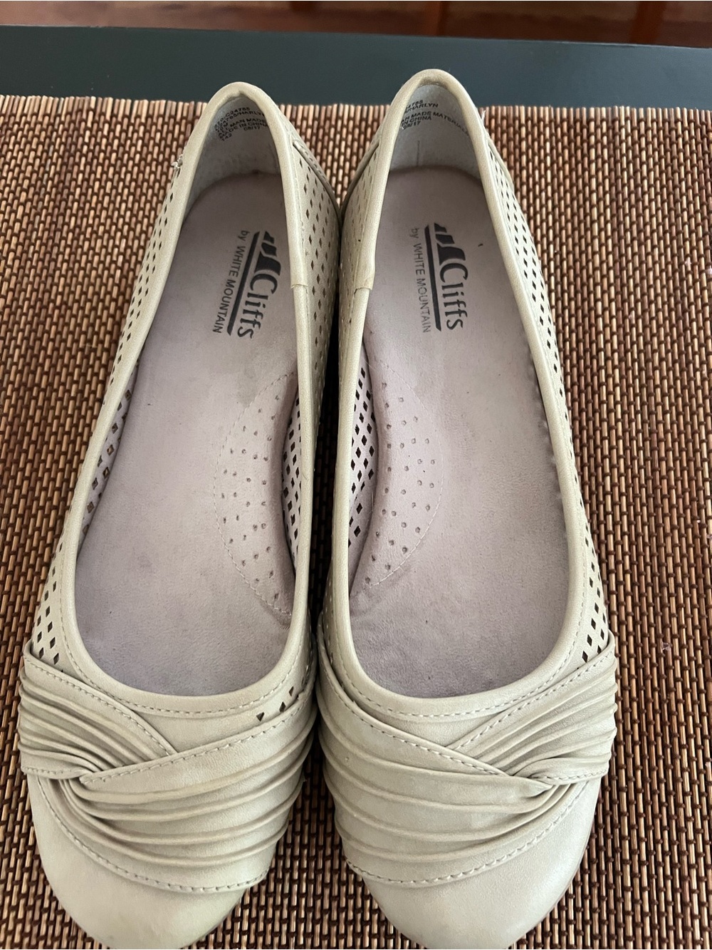 Cliffs by WHITE MOUNTAIN Cream Twisted Toe Ballet Flats